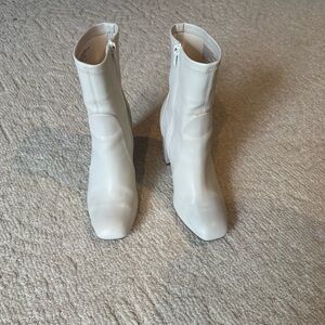 a new day Cream Ankle Boots